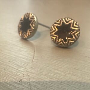 Retro Black and Gold post earrings